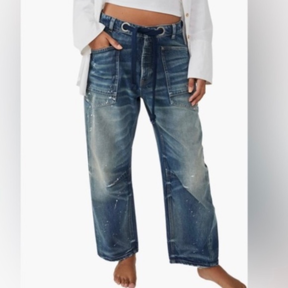 We The Free Denim - We The Free Blue Washed Wide Leg Jeans